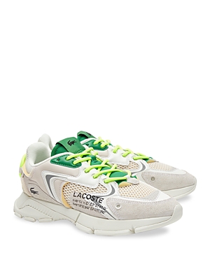 Lacoste L003 Neo Sneakers In Off White And Green In Off/white/green