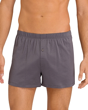 Hanro Cotton Sporty Boxer Shorts In Mercury