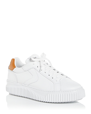 Shop Voile Blanche Women's Lipardi Low Top Sneakers In White/tobacco