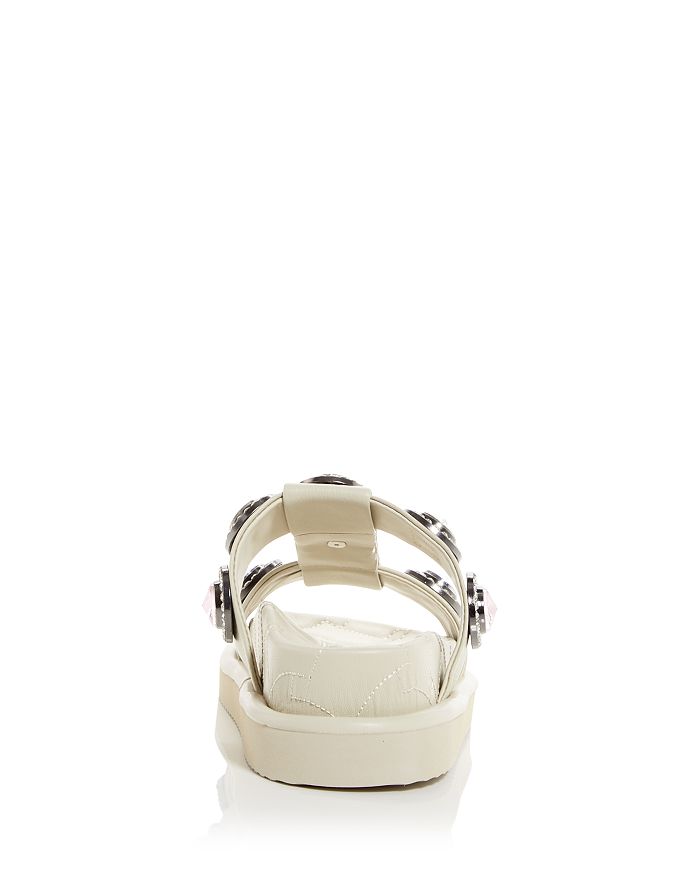 Shop Kurt Geiger Women's Orson Embellished Platform Slide Sandals In Open White