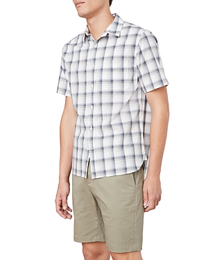 Vince Atwater Plaid Regular Fit Shirt In Celery