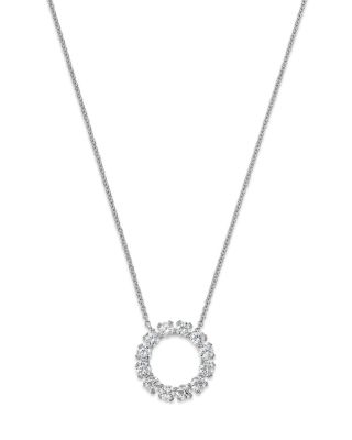 Bloomingdale's Fine Collection Certified Diamond Circle Pendant Necklace in 14K White Gold featuring diamonds with the DeBeers Code of Origin, 1.00 ct. t. w. - Exclusive