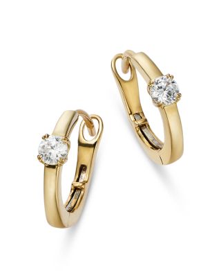 Bloomingdale's Fine Collection - Certified Diamond Hoop Earrings in 14K Yellow Gold featuring diamonds with the DeBeers Code of Origin, 0.25 tcw