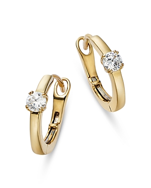 Bloomingdale's Certified Diamond Hoop Earrings in 14K Yellow Gold featuring diamonds with the DeBeer