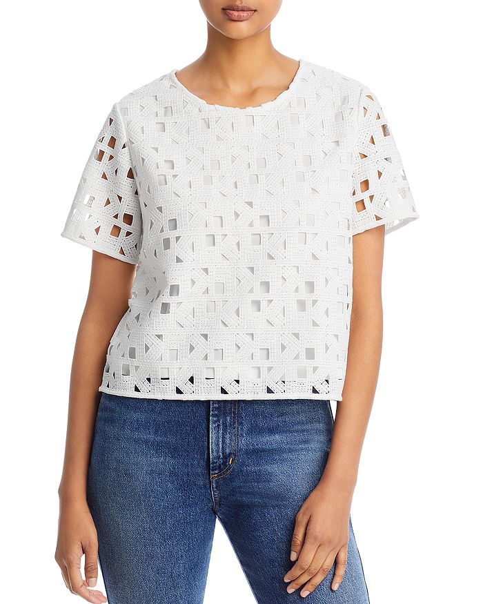 Karl Lagerfeld Paris Women's Short Sleeve Poplin Utility Blouse main image 0