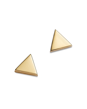 14K Yellow Gold Triangle Stud Earrings