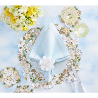 Gardenia Napkin Ring in White