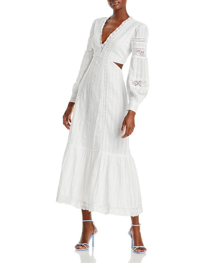 LoveShackFancy Aneesha Cotton Cutout Maxi Dress | Bloomingdale's