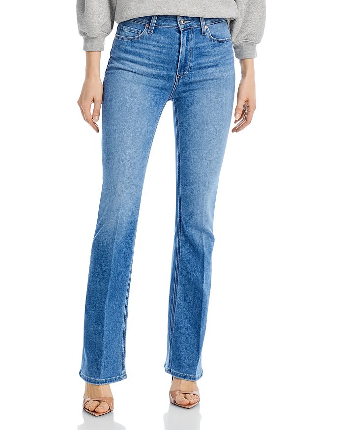 PAIGE Laurel Canyon High Rise Flare Jeans in Bellflower Distressed ...