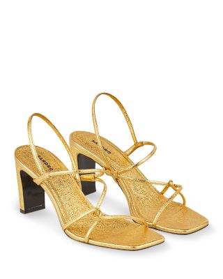 Women's Faye Metallic Square Toe Strappy Slingback Sandals