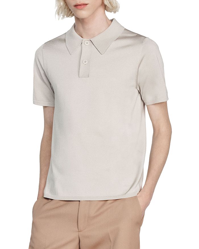 Sandro Pablo Polo-style Jumper In Light Grey