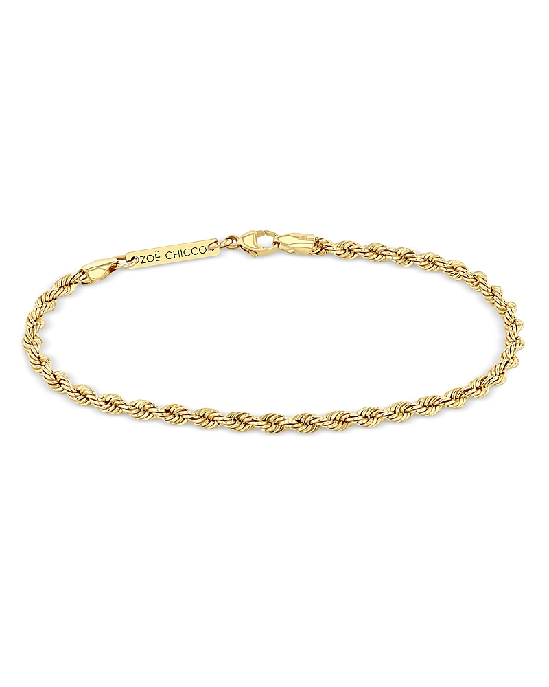Zoe Chicco 14K Yellow Gold Heavy Metal Rope Link Chain Bracelet