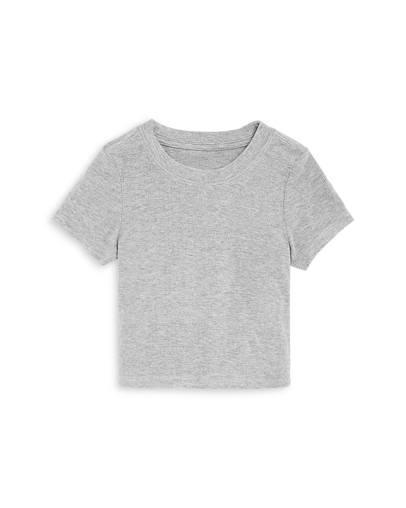Katiejnyc Girls' Livi Ribbed Tee - Big Kid In Heather Gray