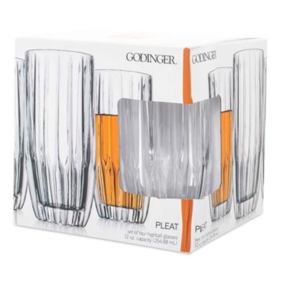 Pleat Highball Glasses, Set of 4