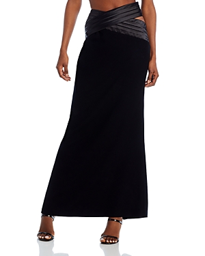 Monot High-rise Cutout Maxi Skirt In Black