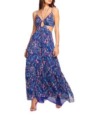 chinese dress ladies Fiona Maxi Dress Purple in Knit Fabric main image 1