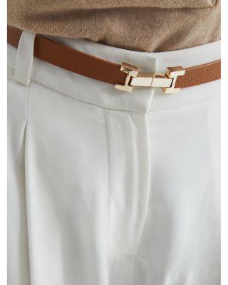 Women&#39;s Hayley Metal Hardware Leather Belt