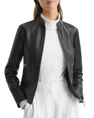 Leather jacket reiss best sale