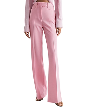 Reiss Blair Wool-blend Wide Leg Trouser In Pink