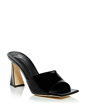 Giuseppe Zanotti Patent-finish Leather Sandals In Nero