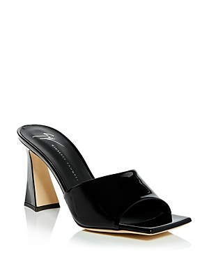 Giuseppe Zanotti Guiseppe Zanotti Women's Square Toe High Heel Slide Sandals In Nero