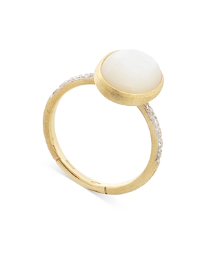 Shop Marco Bicego 18k Yellow Gold Siviglia Mother Of Pearl & Diamond Ring In White/gold