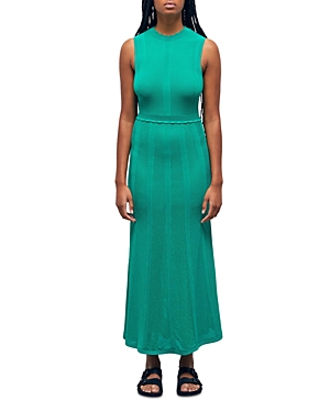 Shop The Kooples Romantic Mixed Knit Maxi Dress In Green