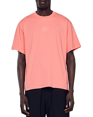 Sandro Boutique Oversized Fit Tee In Coral