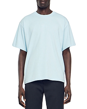 Sandro Boutique Oversized Fit Tee In Light Blue