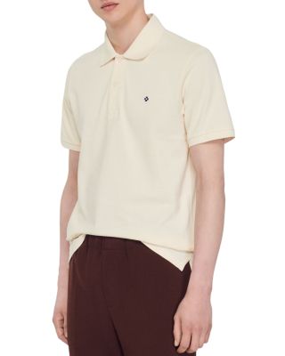 Sandro - Cotton Piqu&eacute; Square Cross Patch Classic Fit Polo Shirt