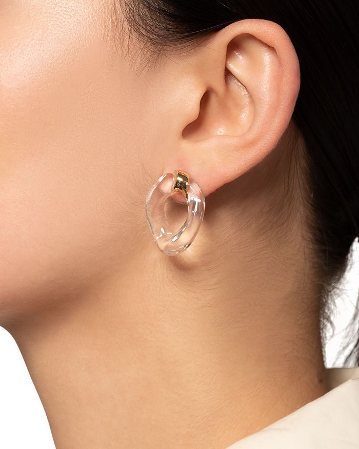 Alexis Bittar Molten Lucite Curb Link Drop Earrings in 14K Gold Plated Bloomingdale s