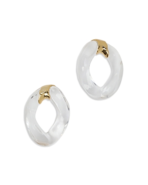 ALEXIS BITTAR MOLTEN LUCITE CURB LINK DROP EARRINGS IN 14K GOLD PLATED