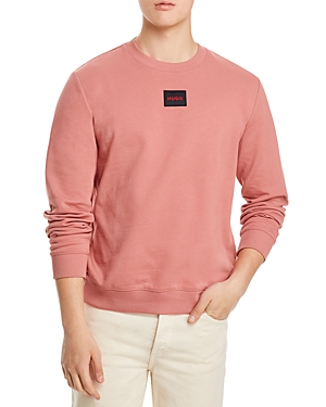 Shop Hugo Dirago Crewneck Sweatshirt In Medium Pink