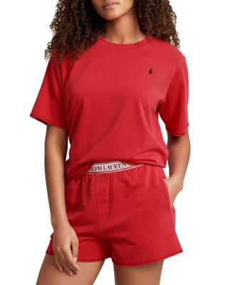 Women's Club Terry 2-piece T-shirt & Shorts Set In Starboard Red