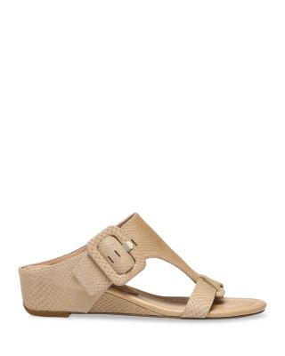 Women's Slip On Buckled Wedge Sandals