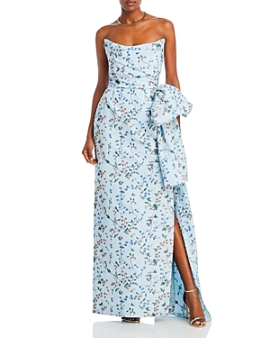 MARKARIAN ATHENA FLORAL STRAPLESS GOWN