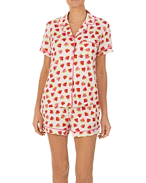 Kate Spade New York Printed Short Pajama Set In Blush Floral