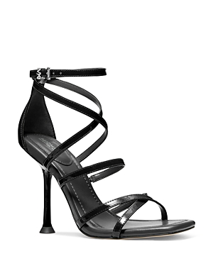 Michael Michael Kors Imani 105mm Snakeskin-print Sandals In Black