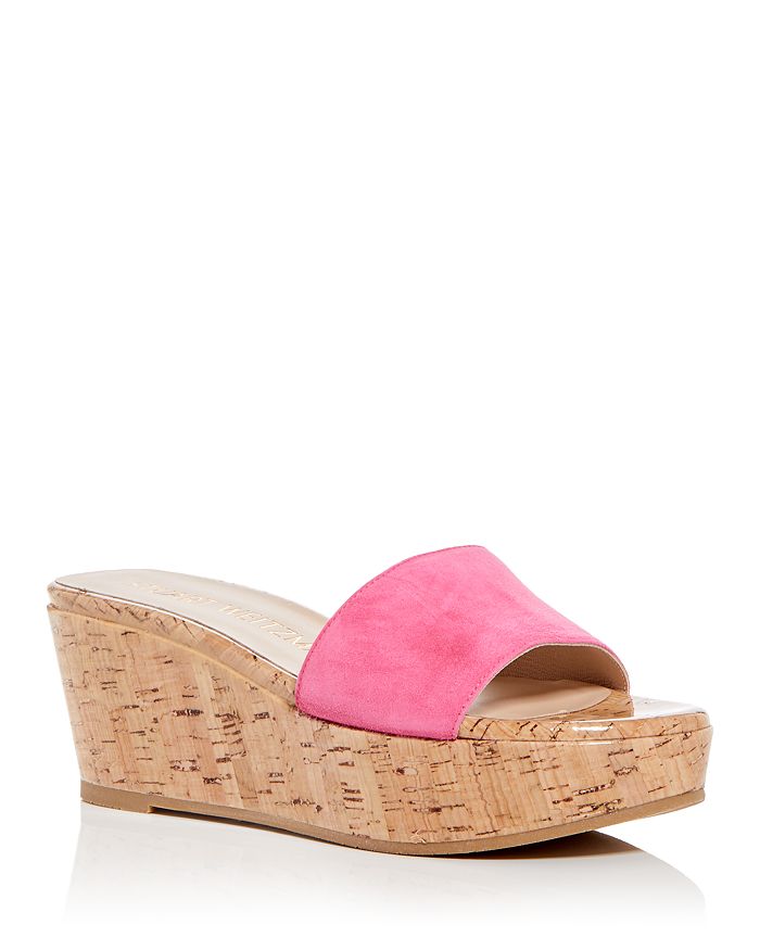 Stuart Weitzman Women's Summer Wedge Platform Slide Sandals In Hot Pink
