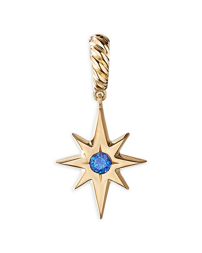 David Yurman - Cable Collectibles&reg; North Star Birthstone Charm in 18K Yellow Gold with Sapphire