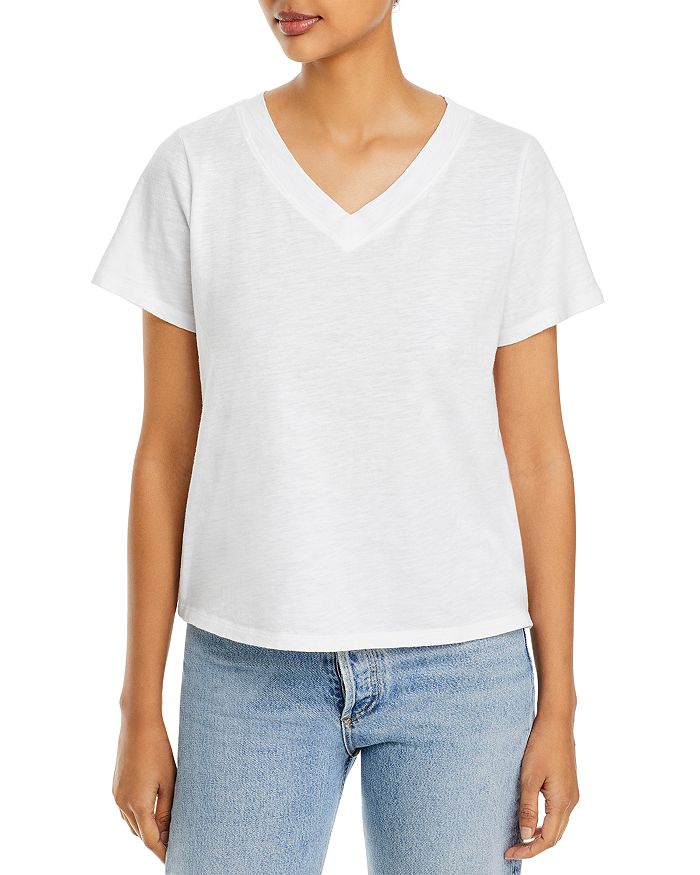 Eileen Fisher Organic Cotton V Neck Tee | Bloomingdale's