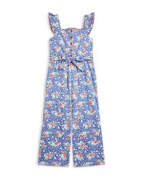 Ralph Lauren - Girls' Floral Print Belted Cotton Jumpsuit - Little Kid, Big Kid
