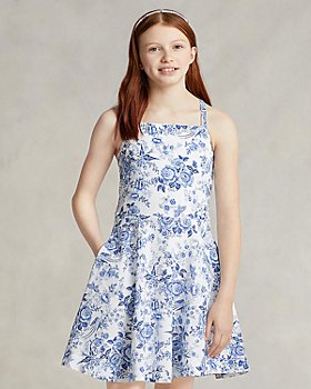 Ralph Lauren - Girls' Floral Print Button Back Dress - Little Kid, Big Kid