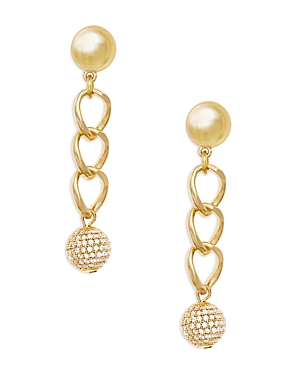 Shop Ettika Chain Dangle Crystal Ball Earrings In Gold