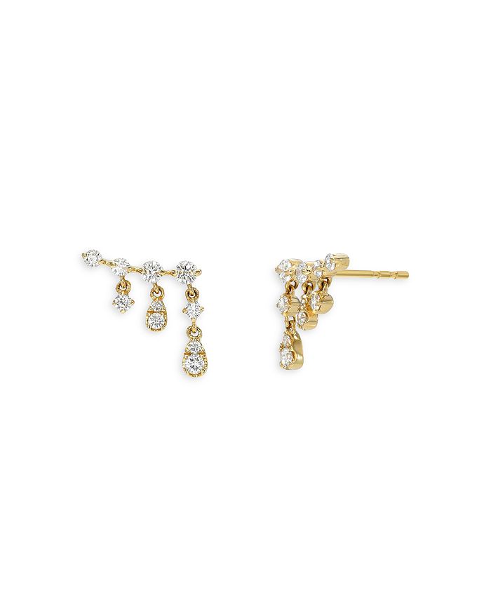 Zoe Lev 14K Gold Diamond Drop Climber Earrings Bloomingdale's
