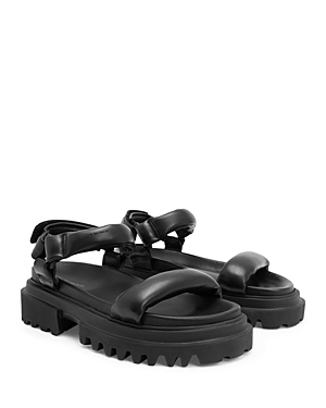 Allsaints Women's Helium 55mm Leather Sport Sandals In Black