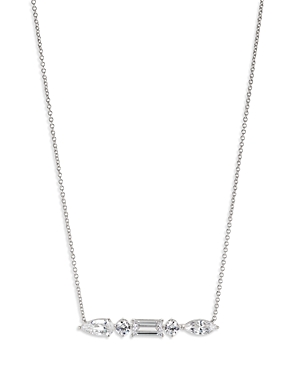 Nadri Invitation Only Cubic Zirconia Bar Necklace, 16-18 In Silver