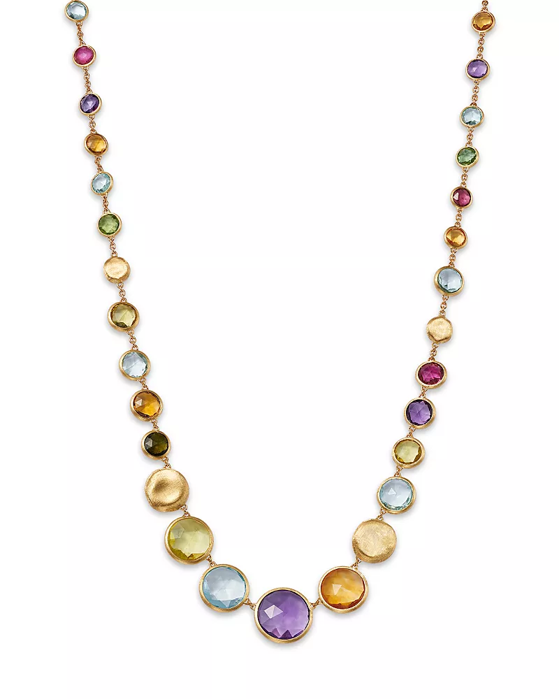 Marco Bicego 18K Gold Jaipur Color Mixed Gemstone Graduated Collar Necklace, 17