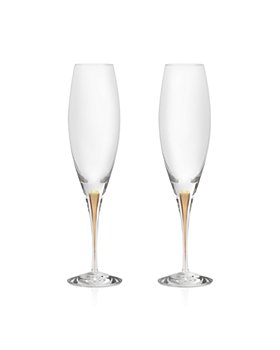 Orrefors Carat Personalized Modern Wedding Champagne Flute Set
