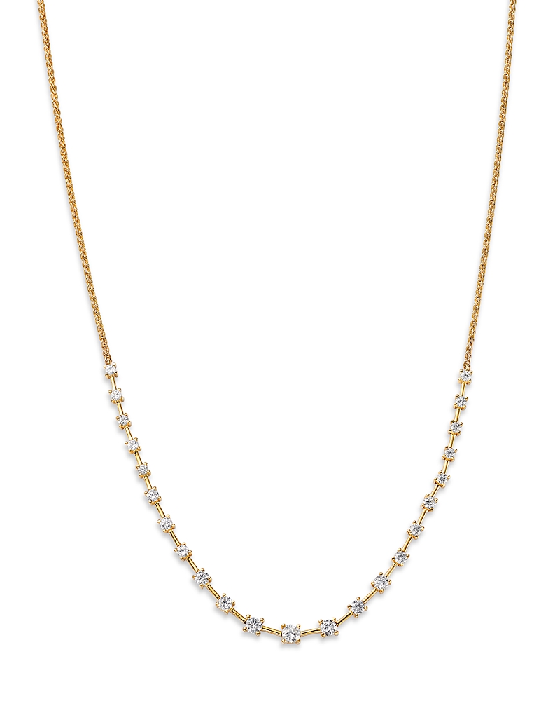 Bloomingdale's Fine Collection Diamond Station Tennis Necklace in 14K Yellow Gold, 1.0 tcw